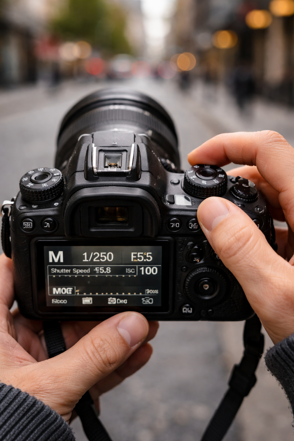 Kamera ayarlarini gosteren yakin cekim